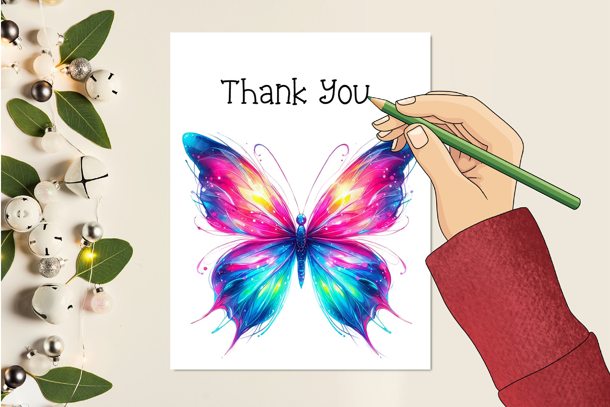 Watercolor Colorful Butterfly Png, an Illustration by Creative Art (Photo 6 of 9)