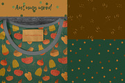pumpkin watercolor pattern, a Pattern Graphic by watercolor kamill (Thumbnail 3 of 11)