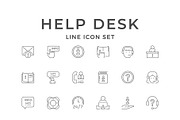 Set icons of info and help center, an Outline Icon by motorama (Thumbnail 1 of 2)