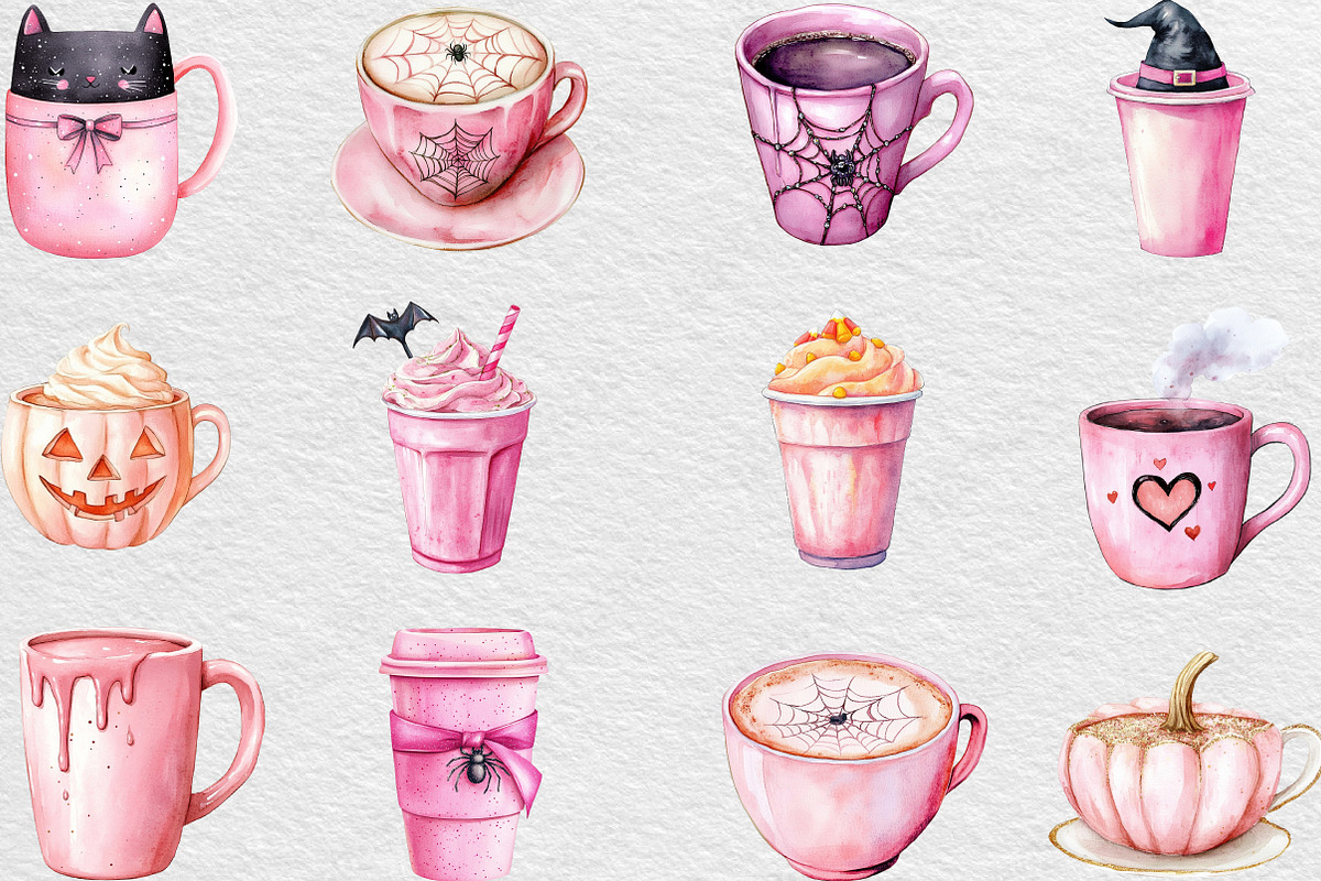 Pink Halloween Coffee Sublimation, an Illustration by Black Bird Studio (Photo 4 of 6)