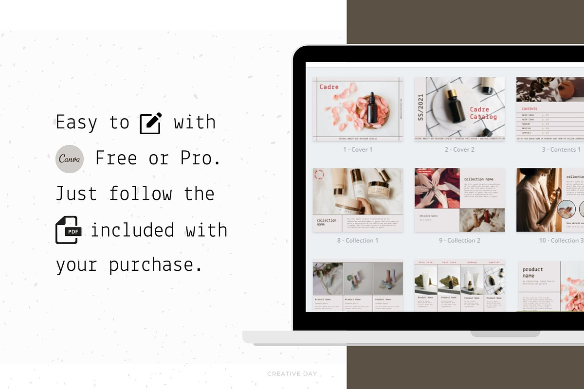 Cadre Chic Canva Catalog Template, a Presentation Template by Creative Day (Photo 5 of 6)