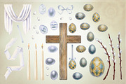 Religious Easter Watercolor Clipart, a Seasonal Illustration by EL_SUHOVA (Thumbnail 6 of 8)