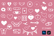 Valentines brush stamp procreate, a Brush Add-On by Lucieduclosart (Thumbnail 2 of 4)