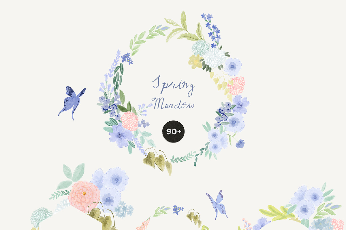 Hand-Painted Spring Floral Meadow, a Decorative Illustration by Lana Elanor (Photo 8 of 16)