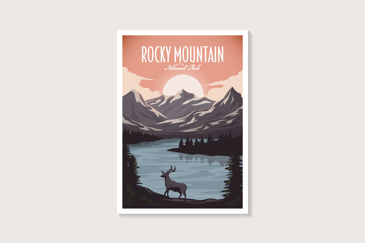 Rocky Mountain National Park poster, a Decorative Illustration by DOMHOUZE