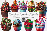 Christmas Chocolate Cupcakes clipart, an Illustration by Designworld (Thumbnail 1 of 3)