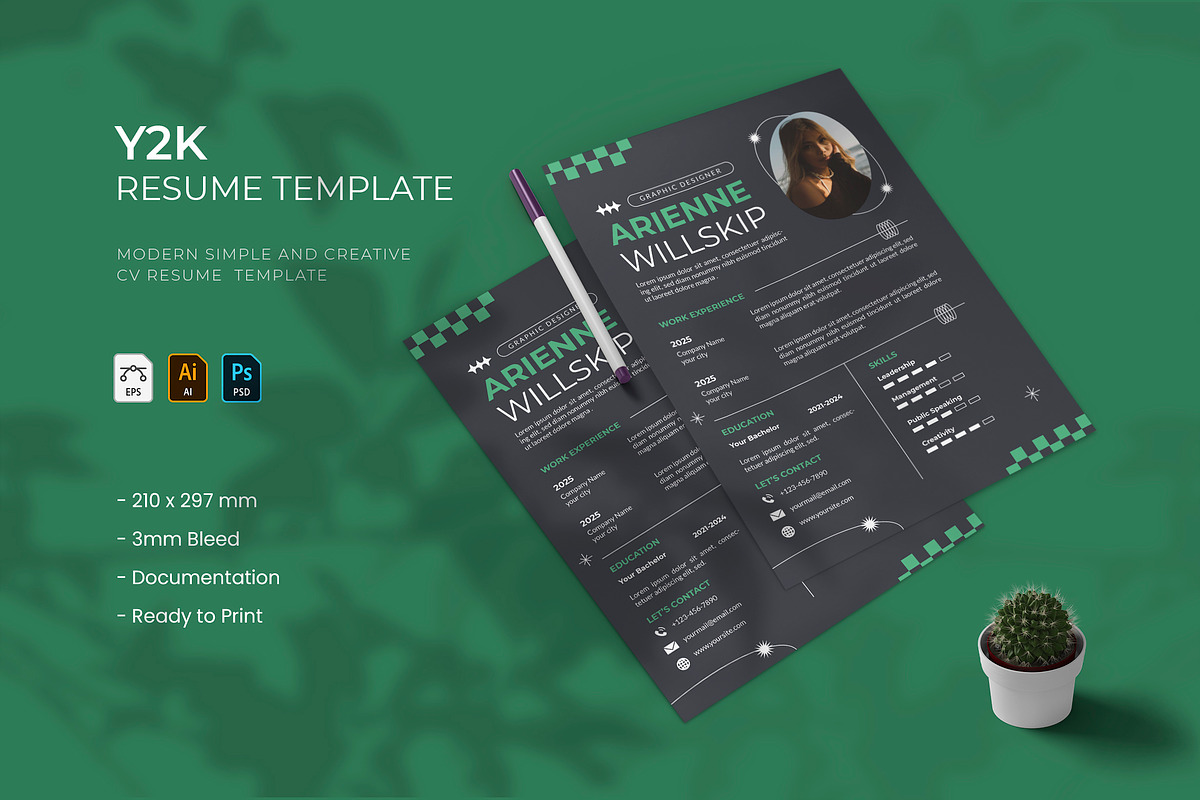 Y2K - Resume, a Print Template by VUNIRA (Photo 1 of 2)
