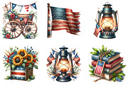 4th of July Rustic Patriotic Clipart, an Illustration by DreamArtGraphic (Thumbnail 3 of 4)