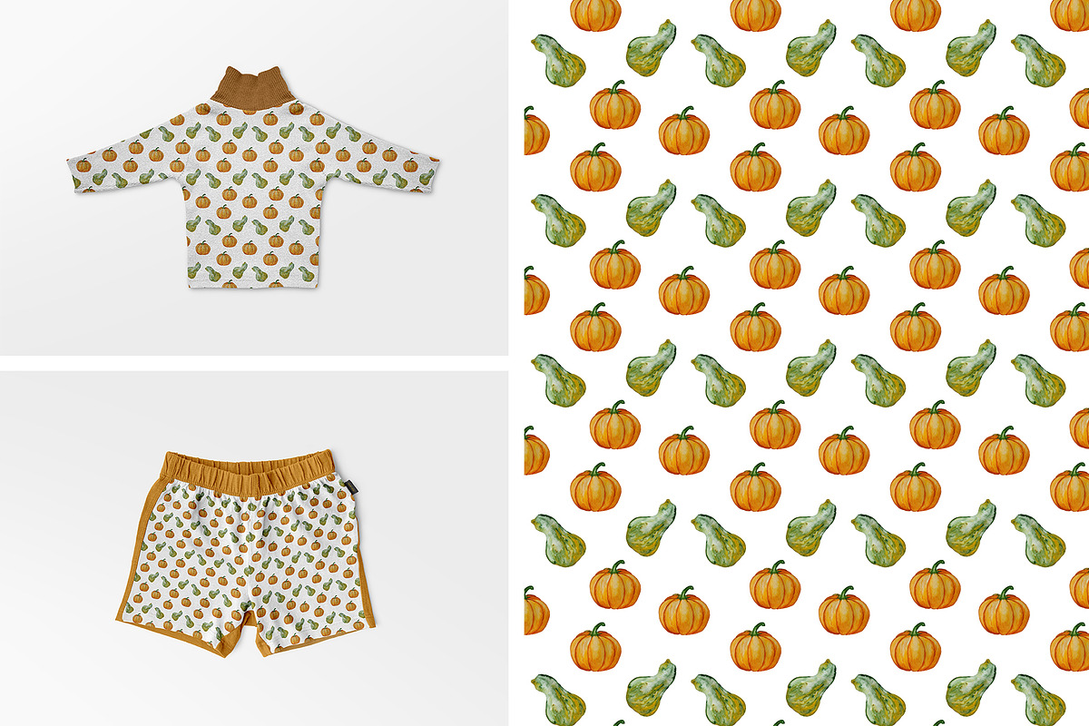 Pumpkin Charm. Seamless Patterns, an Illustration by YuliTeh_art (Photo 4 of 5)