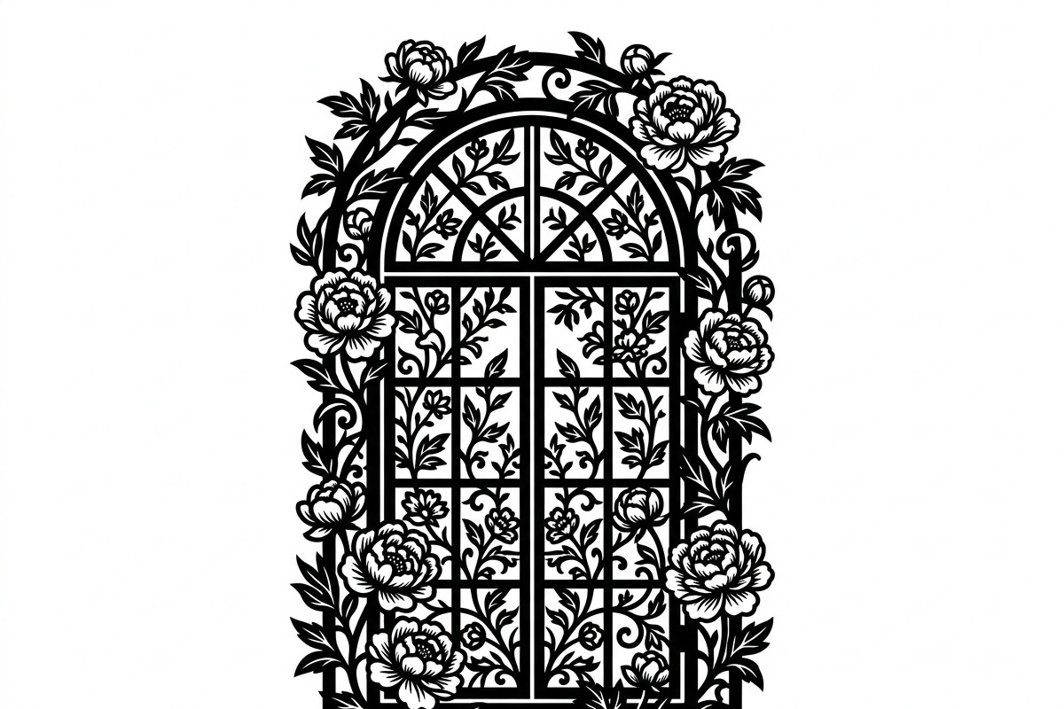 50 Floral French Window Ornament, a Decorative Illustration by Amazin_art (Photo 33 of 35)