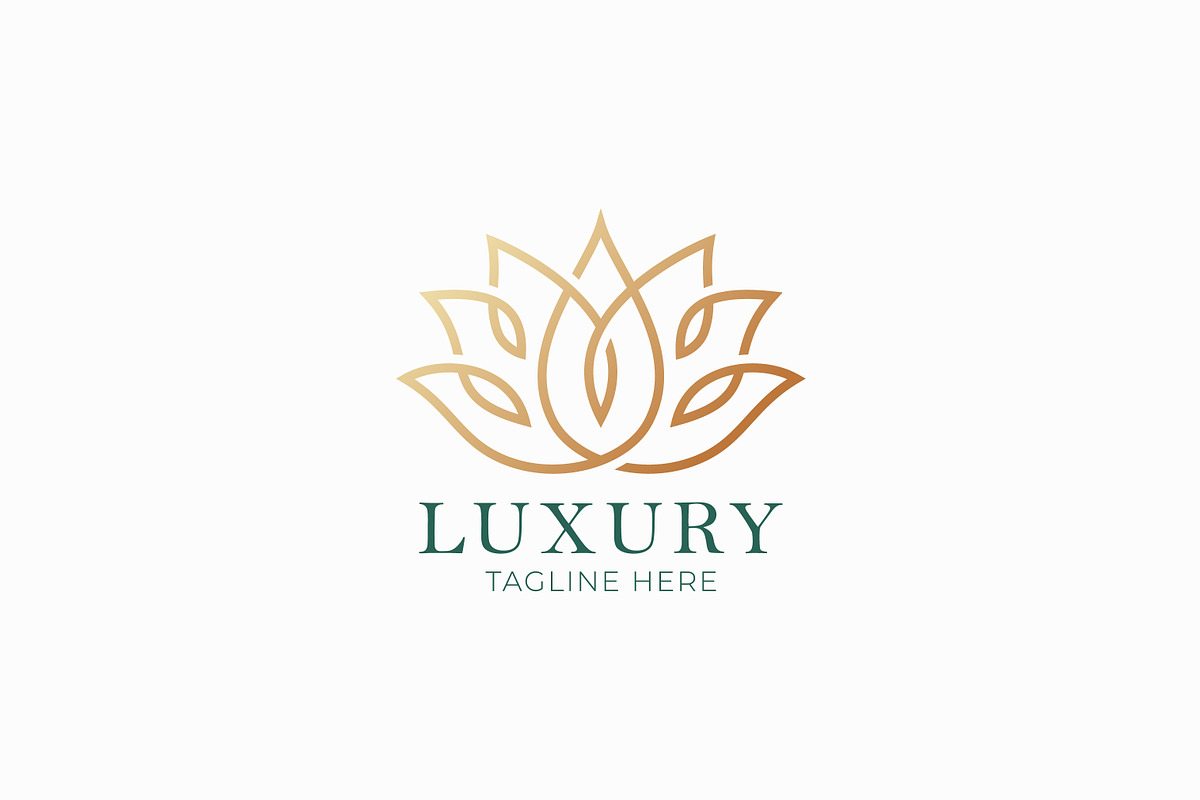 Logo Luxury Lotus Flower Linear Gold, a Branding & Logo Template by Signatoro (Photo 2 of 3)