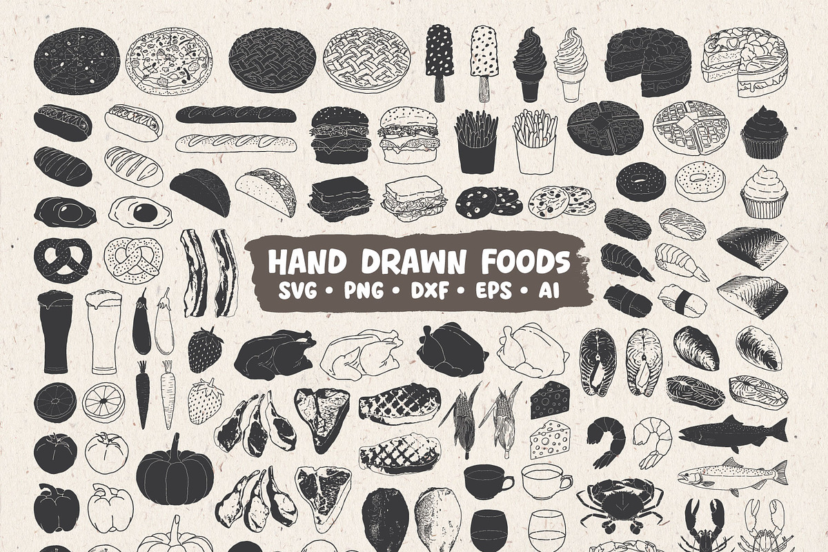 Hand Drawn Food Illustration Pack, a Food Illustration by Seaquint (Photo 2 of 6)