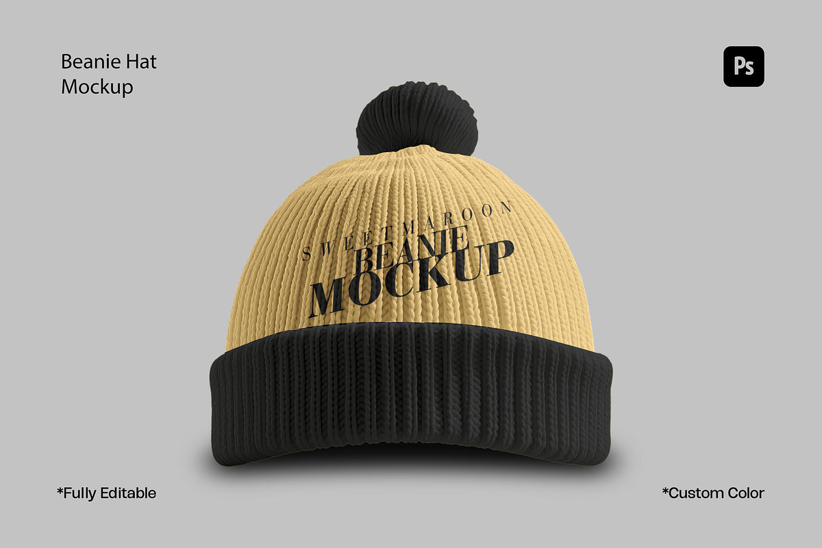 Beanie Hat Mockup, a Hat Mockup by sweetmaroon.studio