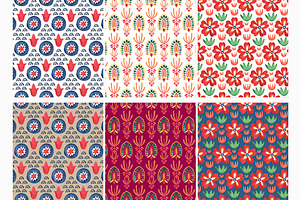 India Watercolor Seamless Patterns