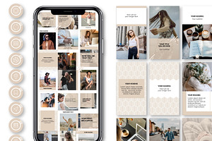 Beige Puzzle CANVA Insta Templates