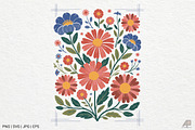 Boho Retro Flower Sublimation Bundle, an Illustration by Actual Pixel (Thumbnail 3 of 13)