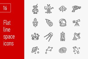 sixteen stylish space icons