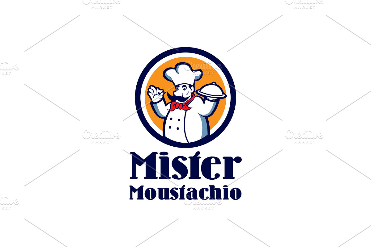 Mister Moustachio - Chef Mascot Logo, a Branding & Logo Template by ashenterprise (Photo 1 of 2)
