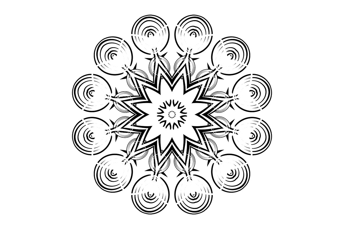 Black and White Mandala Patterns Set, a Decorative Illustration by NJ Himel (Photo 31 of 101)