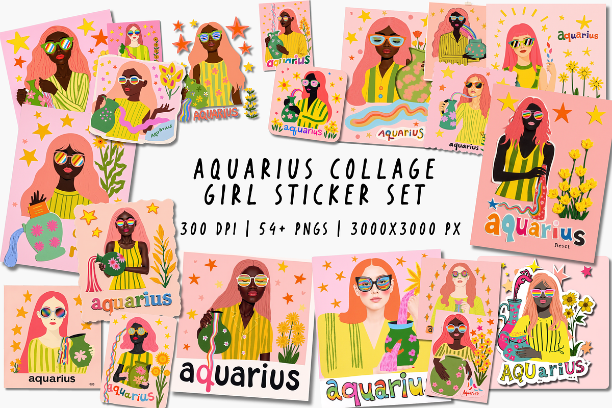 Aquarius Collage Girls, a Person Illustration by Jakayla Digital Co (Photo 1 of 9)