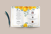 8 Page Yellow Rose Funeral Program, a Brochure Template by SmmrDesign (Thumbnail 4 of 6)