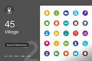 Village Flat Round Icons, an Icon by IconBunny (Thumbnail 1 of 2)
