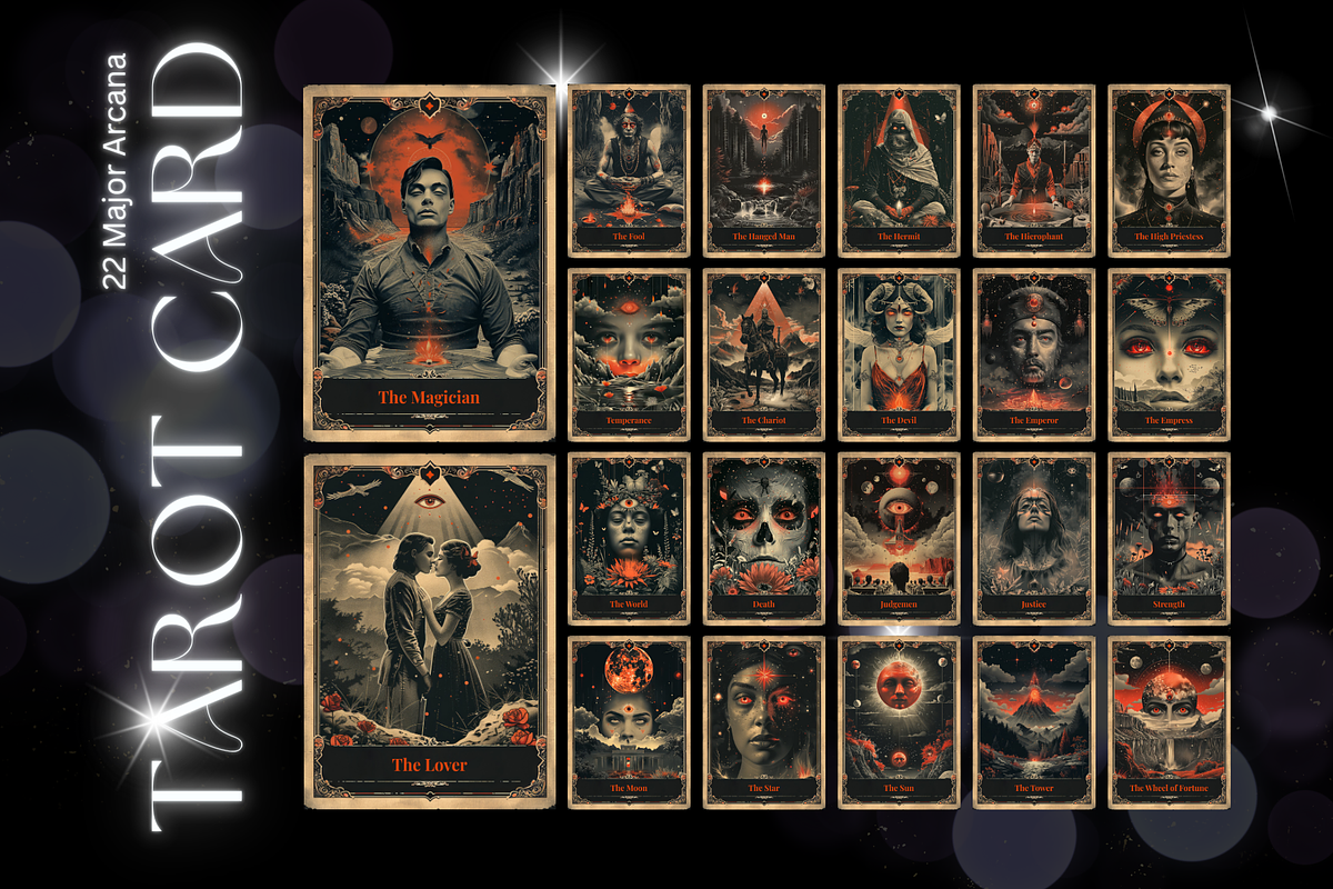Zodiac symbol and Tarot card collage preview 4