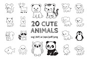 20 Cute animals vector, an Animal Illustration by aivos (Thumbnail 1 of 6)