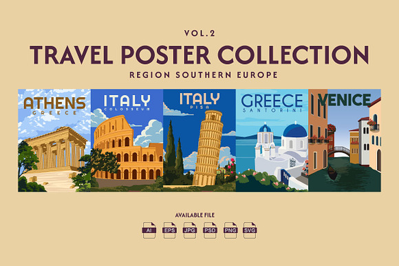 Travel Poster Southern Europe Vol.2