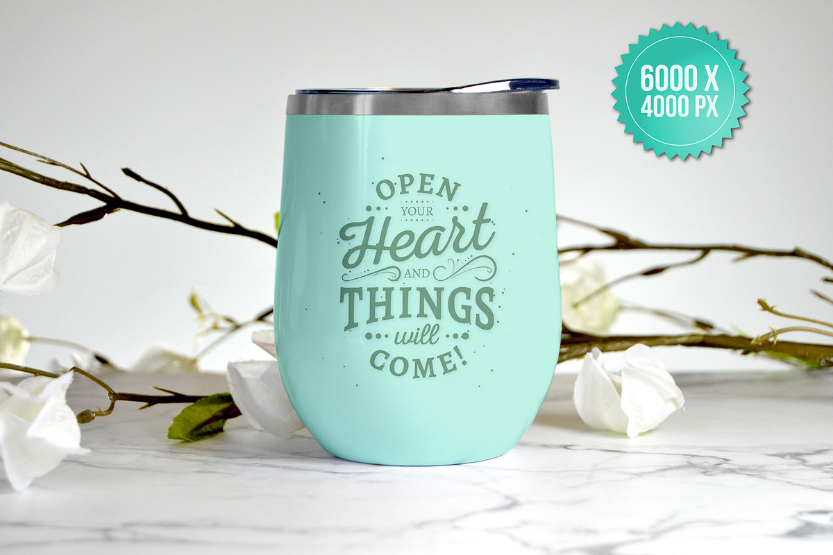Mint Wine Tumbler Mockup, a Cups & Container Mockup by Simply Mockups (Photo 2 of 2)