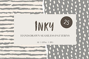 Inky Seamless Patterns Set, a Pattern Graphic by Jennadesigns (Thumbnail 1 of 11)