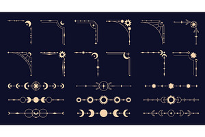 Celestial frames corners. Luxury, an Illustration by LadadikArt
