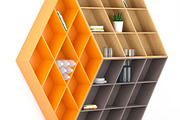 Shelving RUBIKA & armchair NEW YORK, a Furniture 3D Model by Vista 3d (Thumbnail 2 of 6)