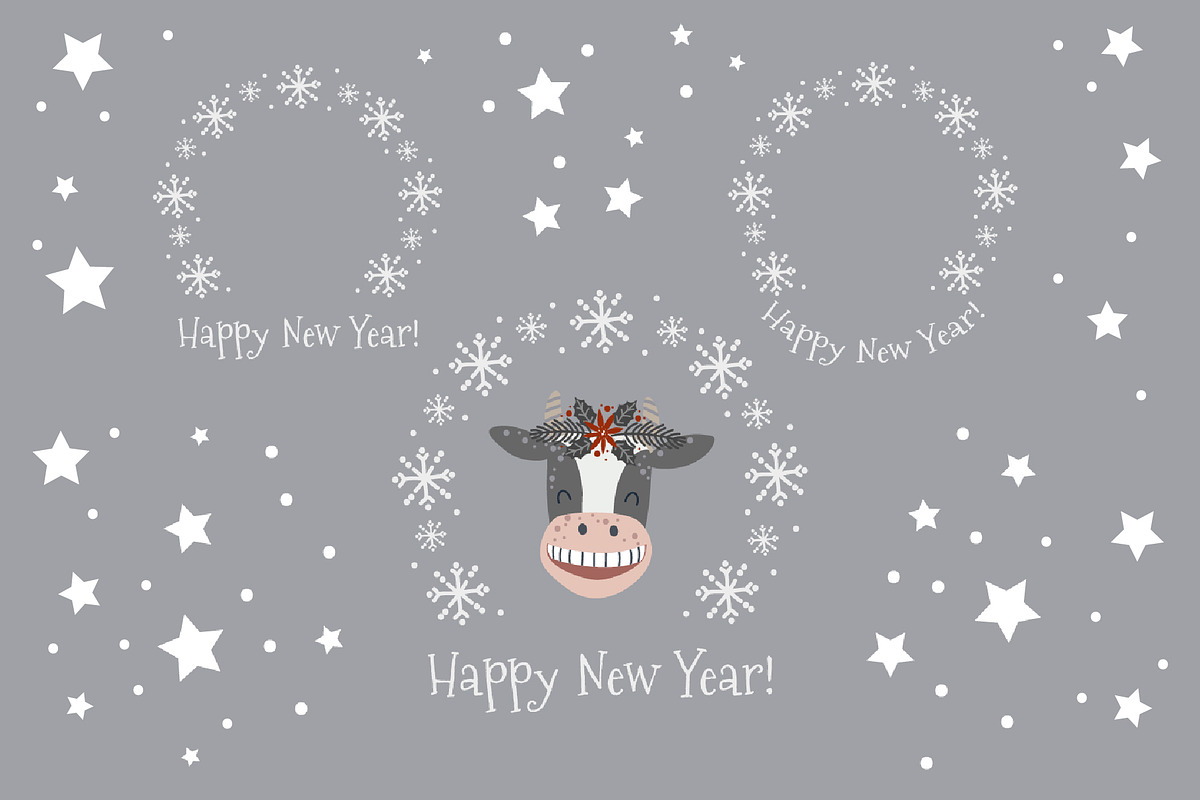Christmas Cow face svg clipart, an Object Graphic by KupalinaArt (Photo 3 of 6)