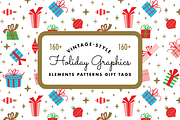 Vintage Style Holiday Kit, an Illustration by Kelly Carnes Design (Thumbnail 1 of 8)