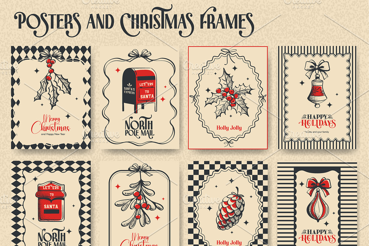 Hand Drawn Christmas Line Art Bundle, a Seasonal Illustration by Nearbirds (Photo 8 of 11)