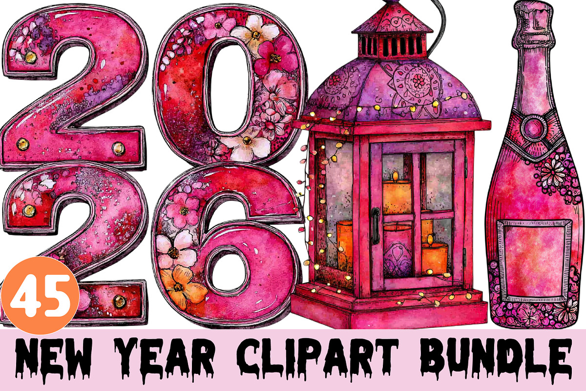 New Year Clipart, a Graphic by CitraGraphics (Photo 1 of 4)