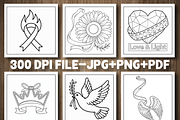 Breast Cancer Coloring Pages, a Person Illustration by Design Station (Thumbnail 2 of 5)