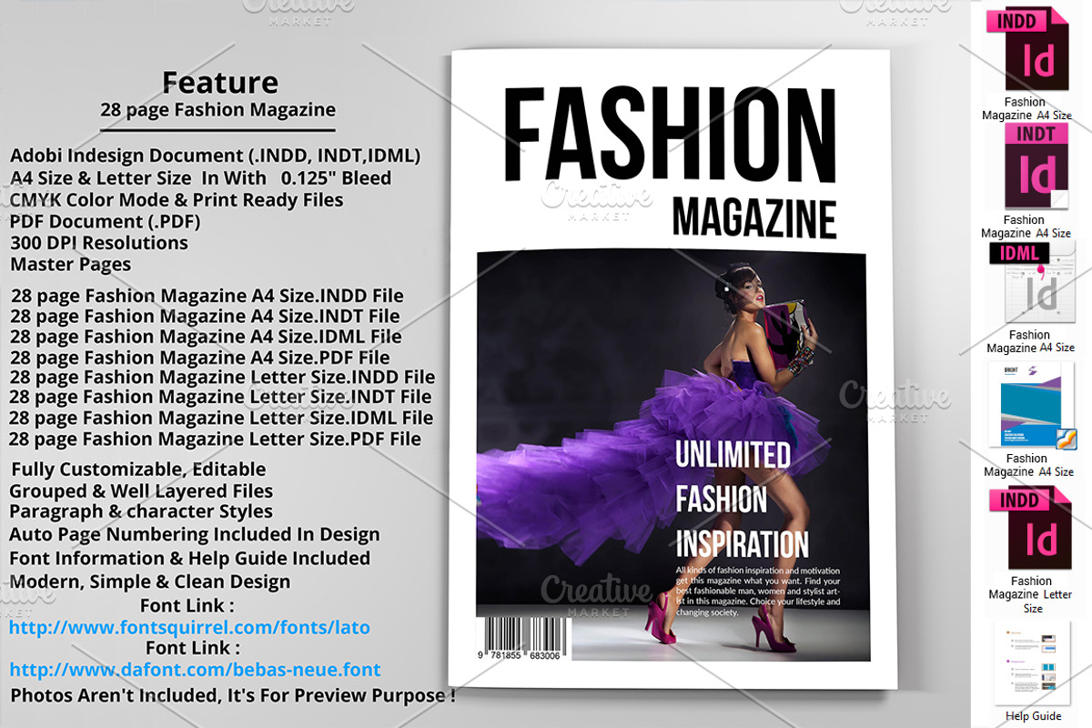 Fashion Magazine Template, a Magazine Template by MithunLekson (Photo 1 of 6)