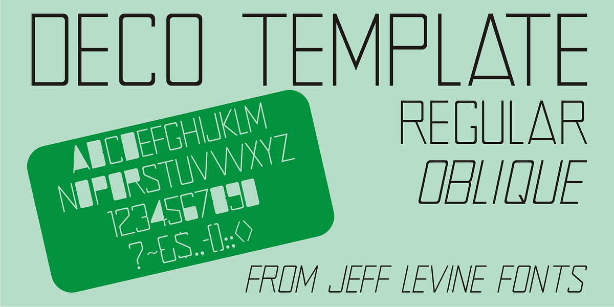 Deco Template JNL, a Sans Serif Font by Jeff Levine Fonts