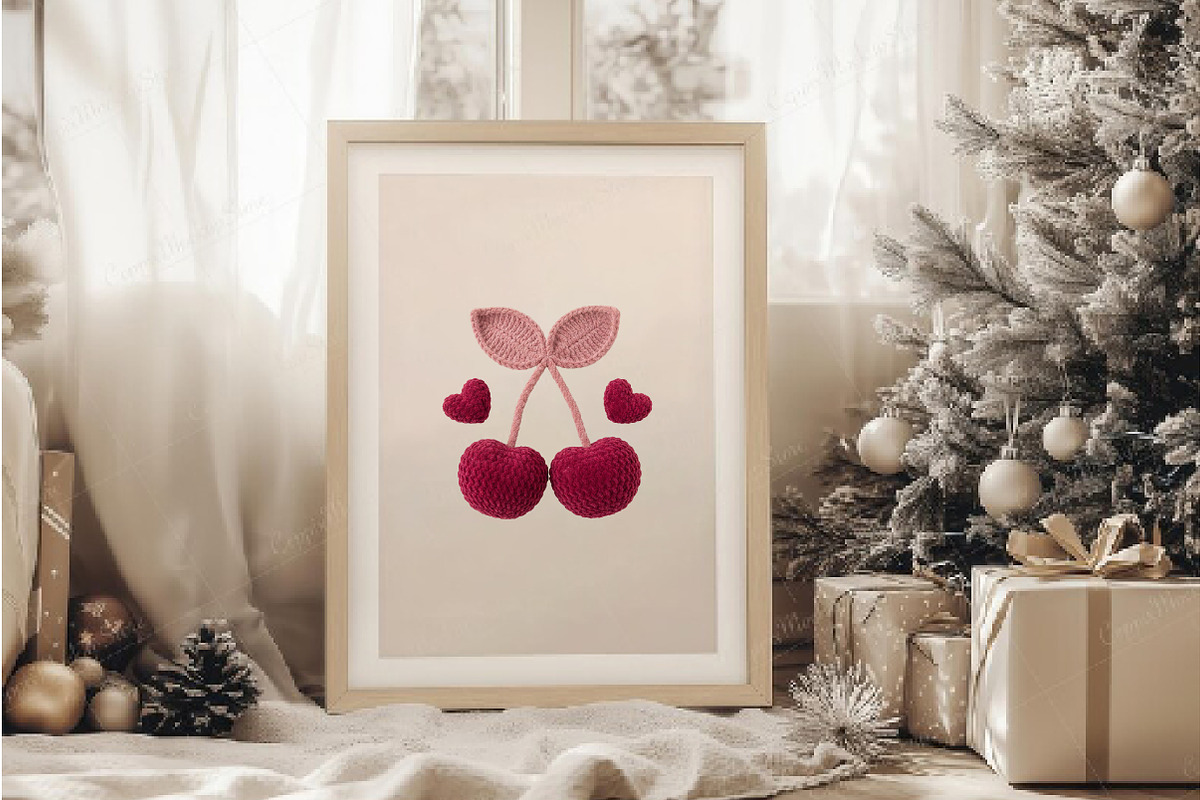 Faux Crochet Valentines Day Cherry, an Illustration by DreamArtGraphic (Photo 5 of 6)