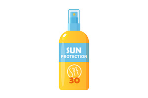 Sunscreen cosmetic bottle, a Healthcare Illustration by Elen_Art