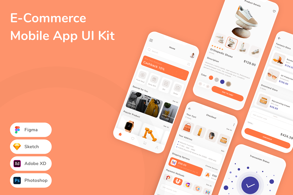 E-Commerce Mobile App UI Kit, an UI Kit Template by Betush
