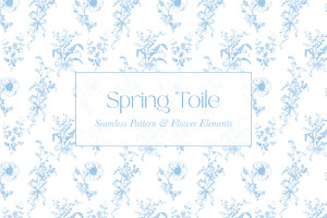 Spring Toile Pattern & Elements