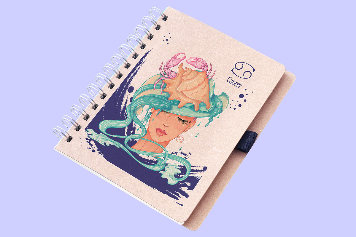 12 Zodiac Girl Hand Drawn Collection, an Illustration by ennona_art (Photo 10 of 11)