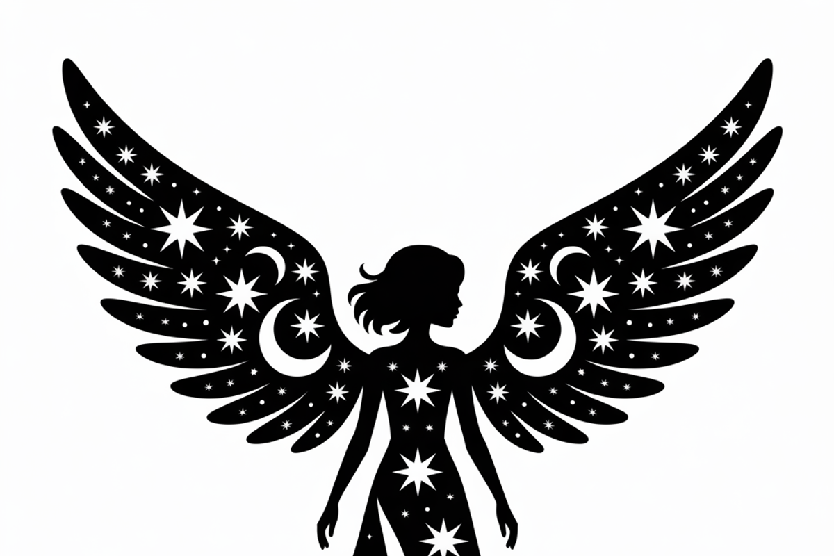 starry angel wings silhouette, an Illustration by Amazin_art (Photo 19 of 21)