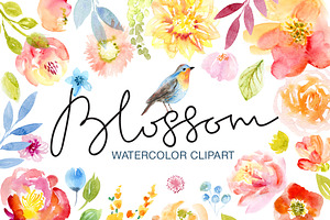 Watercolor Floral Clip Art