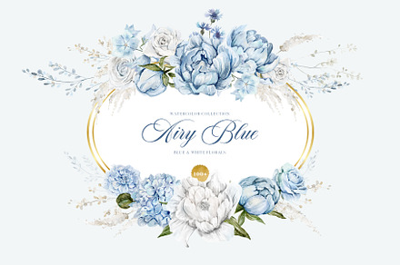 Airy Blue Watercolor Collection, an Object Graphic by Kaleriia