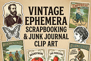 Vintage Ephemera Clip Art Printable, an Object Graphic by Image for Sale (Thumbnail 1 of 3)