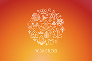 Vector linear yoga icons, a Graphic by venimo (Thumbnail 3 of 3)